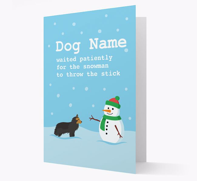 '{dogsName} and Snowman' - Personalised {breedFullName} Christmas Card